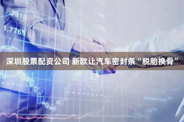 深圳股票配资公司 新欧让汽车密封条“脱胎换骨”