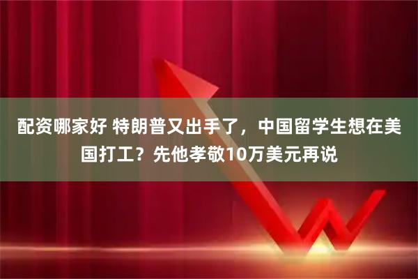 配资哪家好 特朗普又出手了,中国留学生想在美国打工?先他孝敬10万美元再说